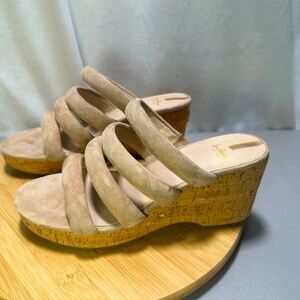 Sam Edelman Yuki Caramel Suede Wedge Size 10